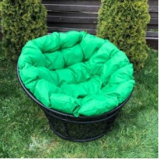 Кресло PAPASAN цвет плетения чёрный, цвет подушки зелёный